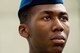 Airman 1st Class Christopher Robinson, 62nd Fighter Squadron aviation resource manager, stands in formation during a funeral service for former 62nd Fighter Squadron pilot 2nd Lt. Charles E. Carlson at the Indiantown Gap National Cemetery in Annville, Penn., Aug. 4, 2017. Approximately 50 Airmen from the 62nd FS stood in formation for the duration of the funeral. (U.S. Air Force photo/Staff Sgt. Jensen Stidham)