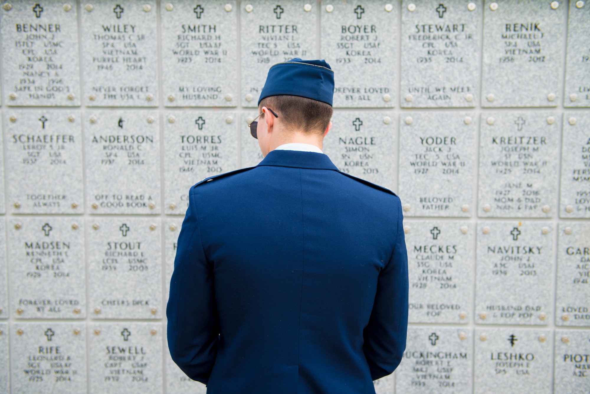 The 62nd Fighter Squadron attends the funeral of formers 62nd FS pilot 2nd Lt. Charles E. Carlson.