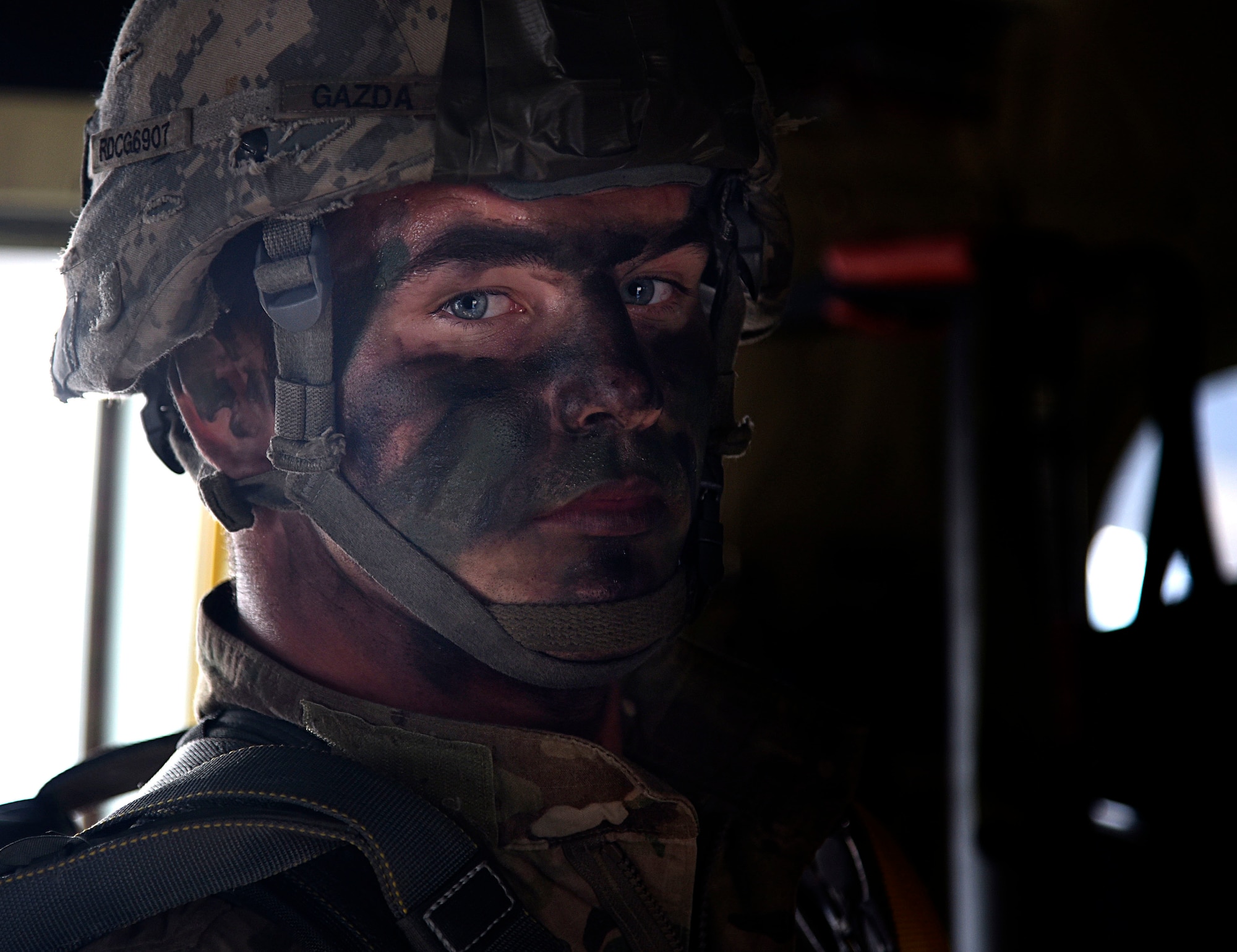 Up close shot of 82nd Airborne Division soldier