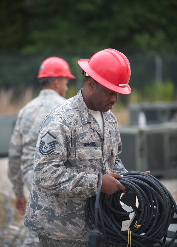 The 567th Rapid Engineer Deployable Heavy Operational Repair Squadron Engineers conducted BEAR BASE contingency and Expedient Airfield Repair training here on Aug 4-5, 2017. (U.S. Air Force photo/Senior Airman Jeramy Moore)