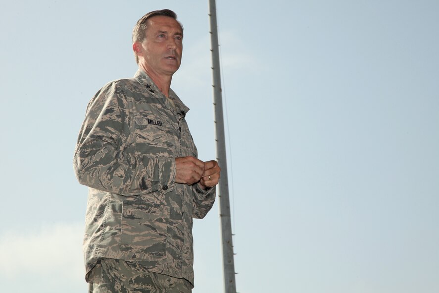 Maj. Gen. Miller Ronald “Bruce” Miller addresses the audience