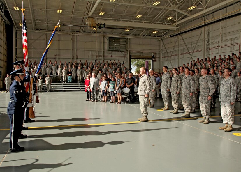 Col. Frank “Les” Bradfield III speaks to the audience.