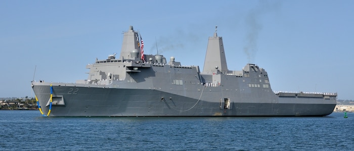 USS San Diego is the sixth ship in the San Antonio class of amphibious transport dock ships (LPD). San Diego is the fourth ship named after the Southern California city, but the first homeported there. She is currently the only U.S. Navy ship in the fleet homeported in her namesake city.