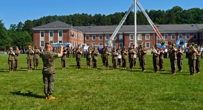 All music from the Security Battalion Change of Command Ceremony was conducted by the MCB Quantico Marine Band.
