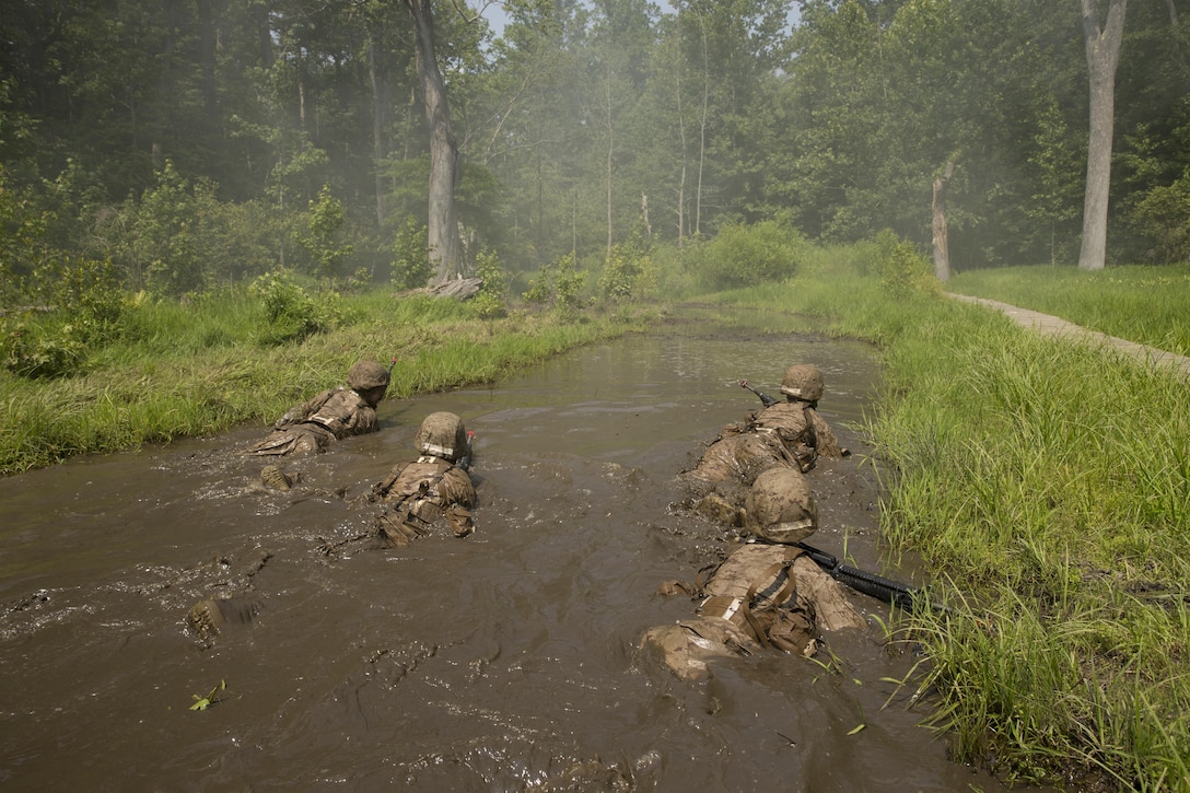 U.S. Marine Candidates participate in events such as the Obstacle, Endurance and Combat courses at the Officer Candidate School, Marine Corps Base Quantico, Va., June 14, 2017. Candidates must go through three months of intensive training to evaluate and screen individuals for the leadership, moral, mental, and physical qualities required for commissioning as a U.S. Marine Corps officer.  (U.S. Marine Corps photo by Lance Cpl. Cristian L. Ricardo)