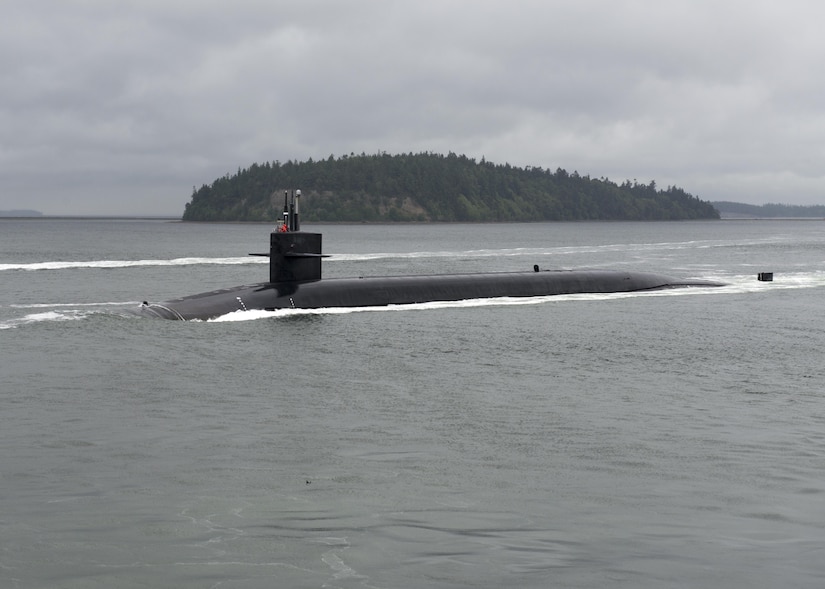 Submarine USS Kentucky transits the Hood Canal