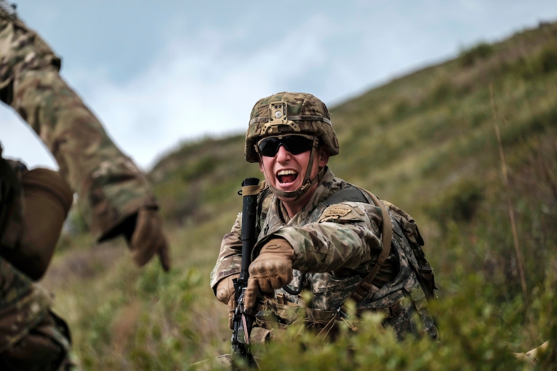 Soldiers conduct a live-fire exercise at the High Altitude Military Marksmanship Range.