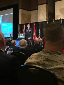 U.S. Air Force Gen. John Hyten, commander of U.S. Strategic Command (USSTRATCOM), speaks at the 20th annual Space and Missile Defense (SMD) Symposium in Huntsville, Ala., Aug. 8, 2017. The SMD Symposium is a leading event in the space and missile defense community and widely attended by leaders and professionals from the United States and allies. One of nine Department of Defense unified combatant commands, USSTRATCOM has global strategic missions assigned through the Unified Command Plan that include strategic deterrence, space operations, cyberspace operations, joint electronic warfare, global strike, missile defense, intelligence, and analysis and targeting.