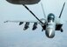 A U.S. Navy F/A-18 Super Hornet receives fuel from a KC-10 Extender with the 908th Expeditionary Air Refueling Squadron August 2, 2017, above southwest Asia. In its attack mode, it is used for force projection, interdiction and close and deep air support. (U.S. Air Force photo by Senior Airman Preston Webb)