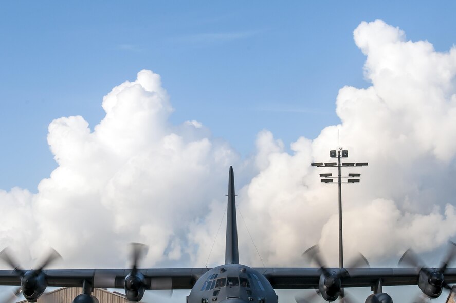 Aircrew aboard the 920th Rescue Wing's HC-130N King 30, prepare the aircraft for its final flight Aug. 7, 2017 at Patrick Air Force Base, Florida. The plane is set to be decommissioned at Davis-Monthan AFB, New Mexico. (U.S. Air Force photo/Staff Sgt. Jared Trimarchi)