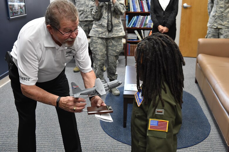 Nine-year-old Donovan Bellamy, a patient at Akron Children’s Hospital, became the 910th Airlift Wing's 65th Pilot for a Day Aug. 7, 2017.