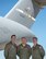 From left, U.S. Air Force Capt. Justen Fazekas, Staff Sgt. John Ledford and Capt. Michael Schwartz from the 21st Airlift Squadron, Travis Air Force Base, Calif., pose for a photo July 27, 2017. The aircrew flew five critically injured U.S. Army Soldiers in the C-17 Globemaster III pictured during an aeromedical evacuation mission from Bagram Airfield, Afghanistan to Ramstein Air Base, Germany on June 18, 2017. The Soldiers were injured during an insider attack at Camp Shaheen, in the northern city of Mazar-i-Sharif. Also part of the crew but not pictured are Capt. Linden Ballen, Tech. Sgt. Daryl Metheny, and Senior Airman Cole Pincin. (U.S. Air Force photo by Louis Briscese)