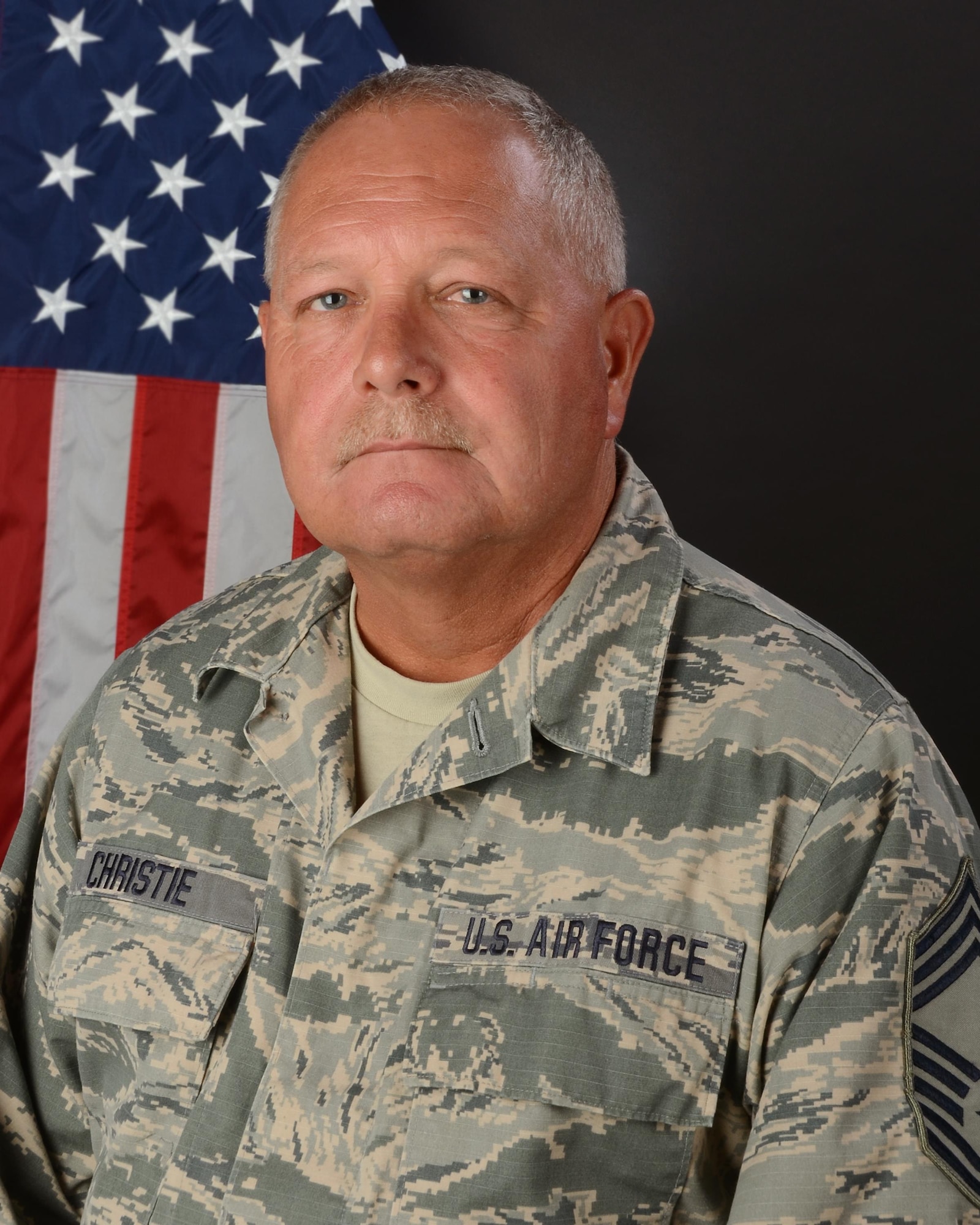 Portrait of U.S. Air Force Chief Master Sgt. Carl Christie, the operations compliance superintendent for the 169th Logistics Readiness Squadron at McEntire Joint National Guard Base, S.C., March 7, 2017.  (U.S. Air National Guard photo by Senior Master Sgt. Edward Snyder)