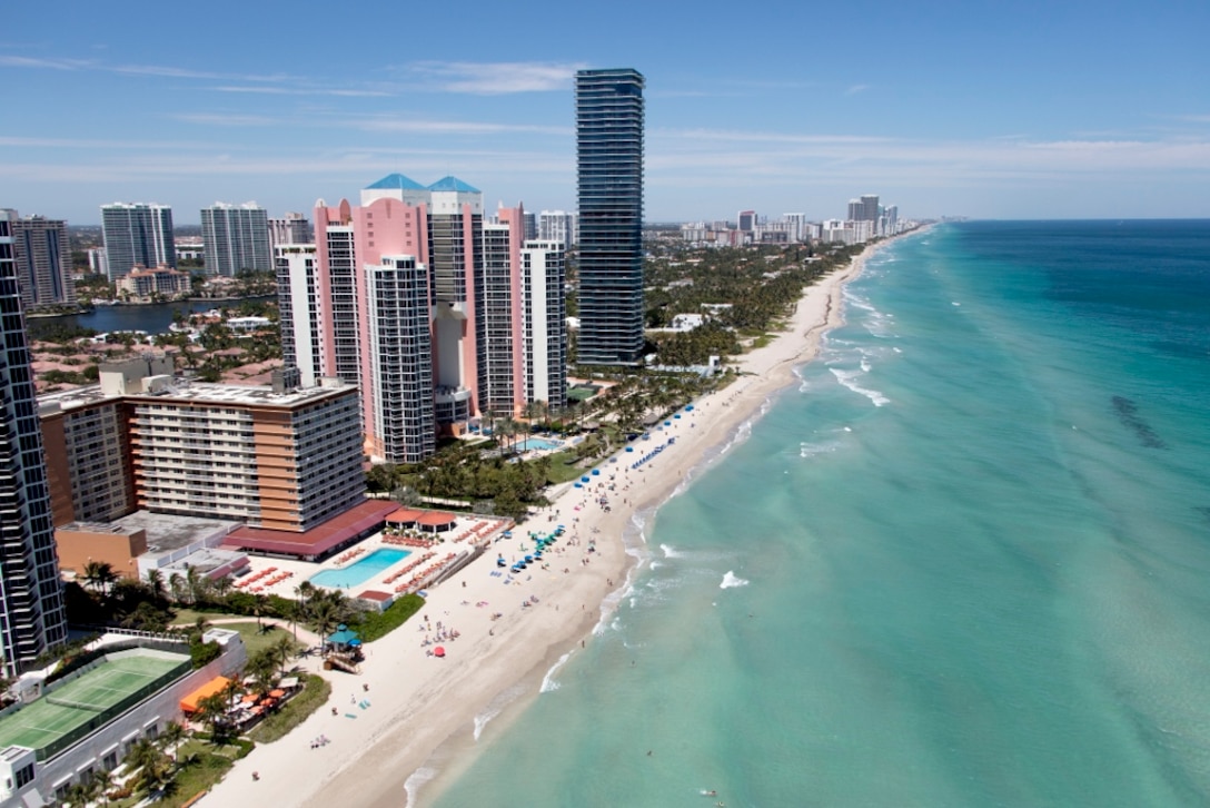 Beach renourishment at north end of Sunny Isles Beach