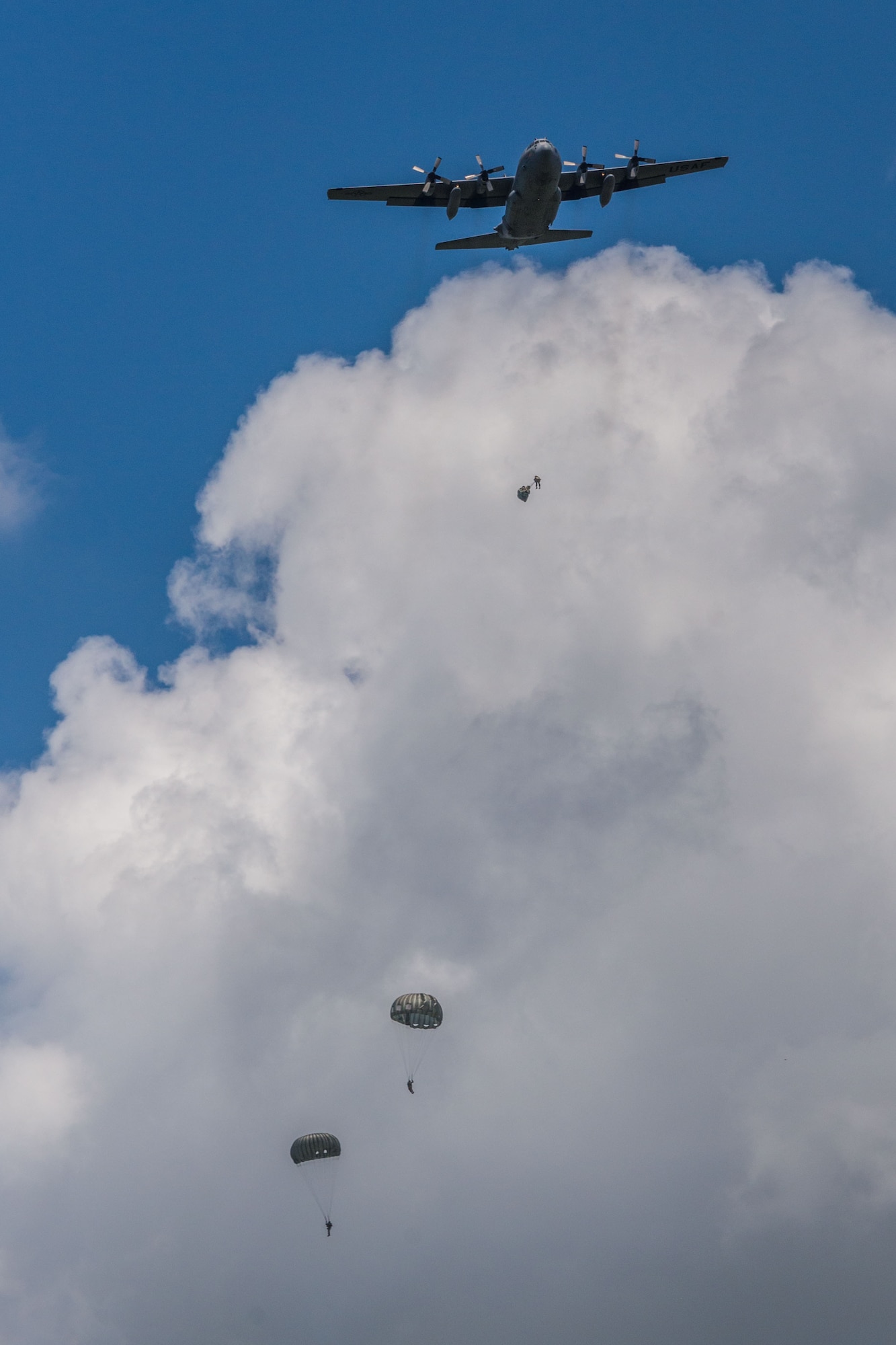 Paratroopers jump onto Maxwell Air Force Base