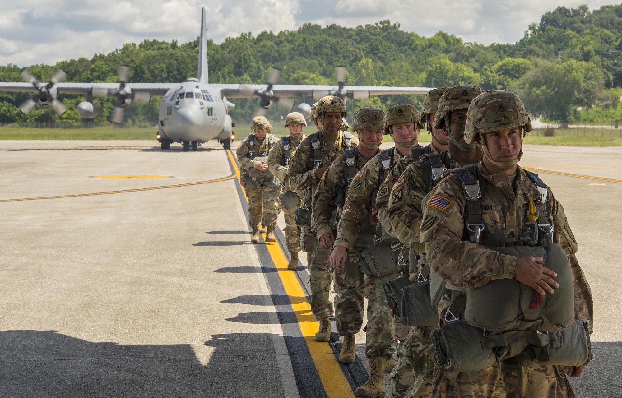 Paratroopers jump onto Maxwell Air Force Base