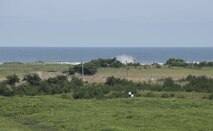 A 35th Fighter Wing F-16 Fighting Falcon’s 20 mm bullets hit targets at Draughon Range at Misawa City, Japan, Aug. 2, 2017. Not only is the range used by the 35th Fighter Wing, but the Japan Air Self-Defense Force, also known as the Koku-Jieitai, 3rd Air Wing’s F-2 Mitsubishis use the location to train their pilots. This is the only range located on mainland Japan allowing military forces to safely deploy munitions for training purposes.  (U.S. Air Force photo by Airman 1st Class Sadie Colbert)