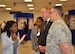 Summer students employed by the Materials and Manufacturing Directorate presented a culmination of their work at a poster session attended by leadership, mentors, and colleagues. (U.S. Air Force photo / Marisa Alia-Novobilski)