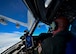 A YARS pilot watches as his C-17 Globemaster III receives fuel in flight by a KC-135R Stratotanker from Grissom AFB.
