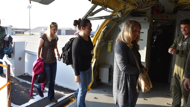 Fifty McConnell Reserve spouses got an inside look at a day in the life of a “‘tanker” aircrew during a series of Spouse Flights here, Aug. 4-6.