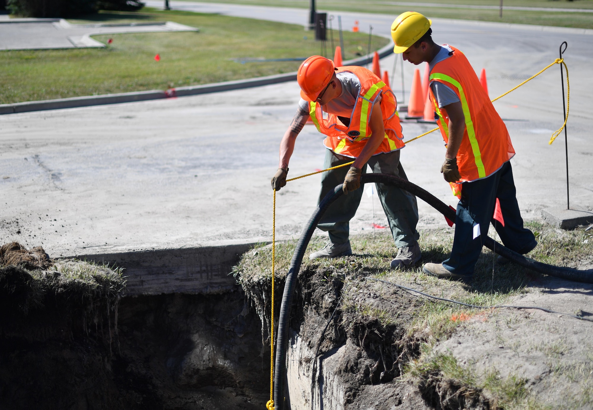 319 CES Airmen recover GFAFB from water main break