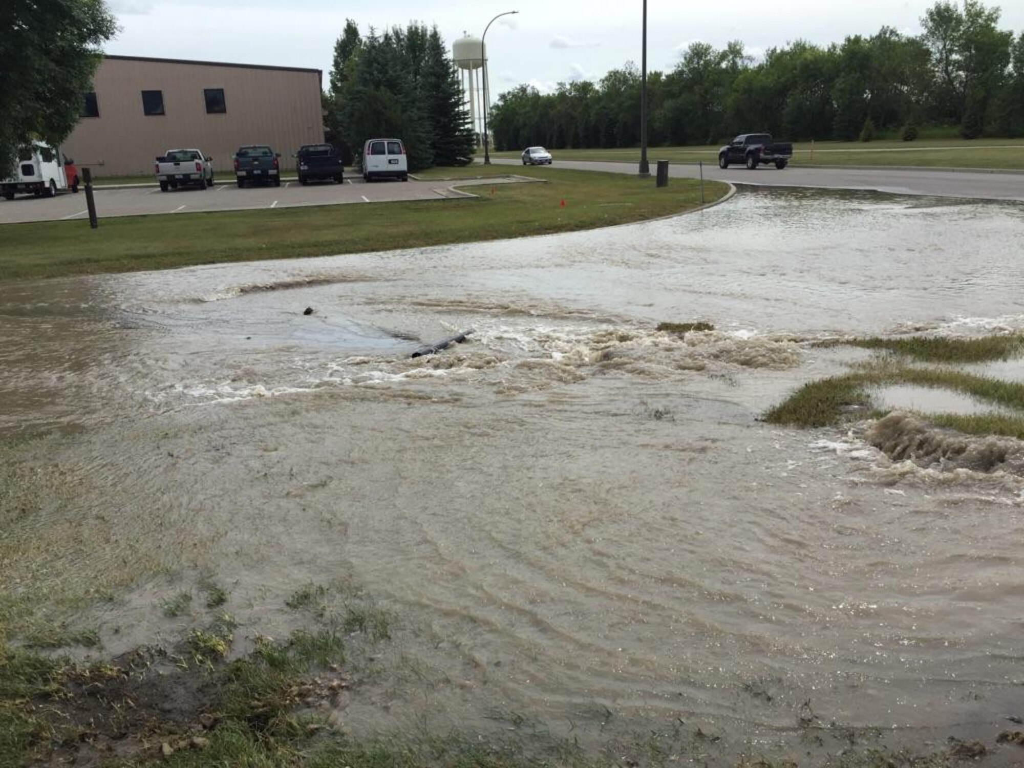 319 CES Airmen recover GFAFB from water main break