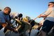 436th Civil Engineer Squadron Airmen fill sandbags for the upcoming 2017 Dover Air Force Base Open House “Thunder Over Dover” Aug. 10, 2017, on Dover AFB, Del.