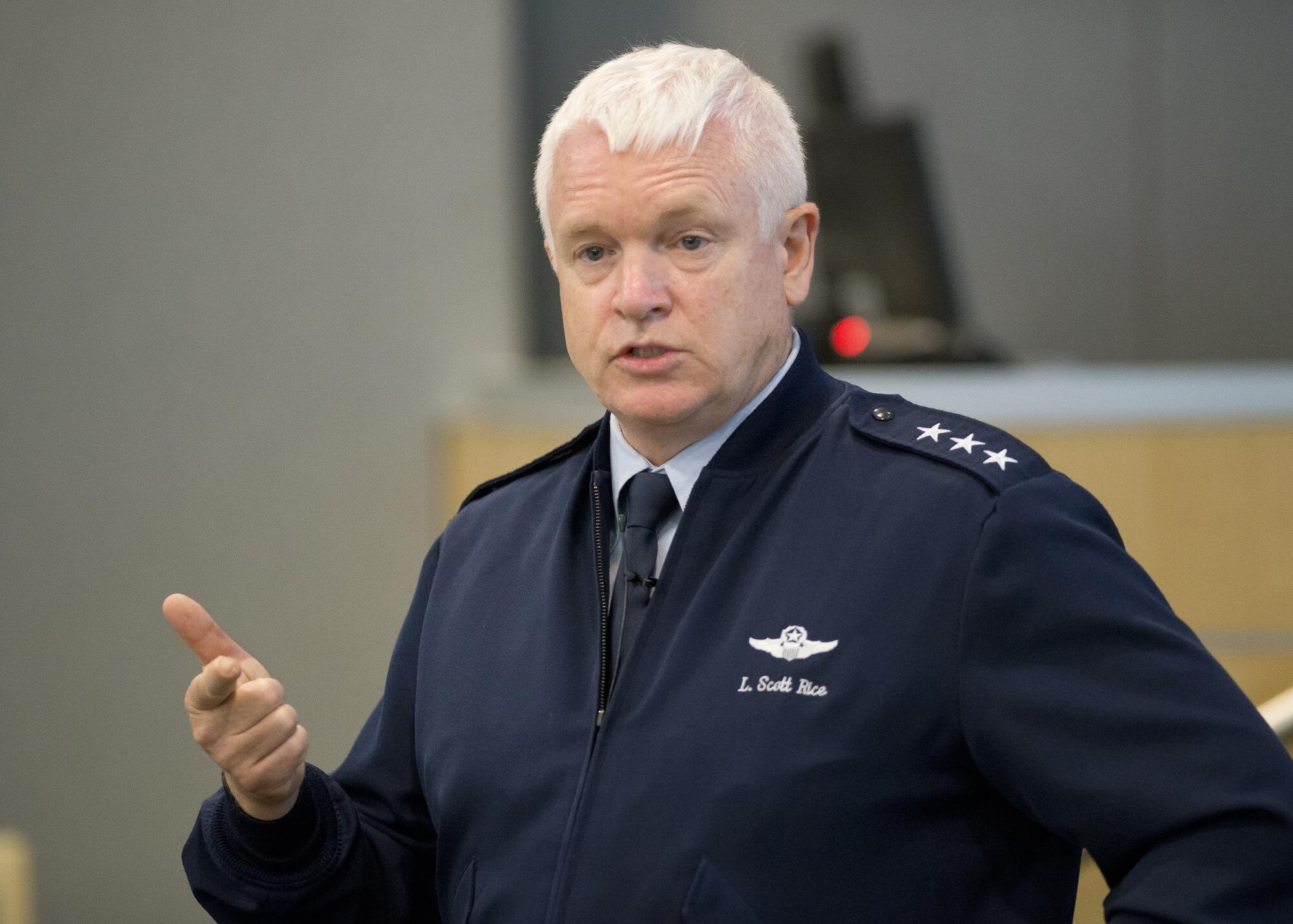 Lt. Gen. L. Scott Rice, director of the Air National Guard, addresses the Chief's Executive Course at Joint Base Andrews, Md. August 7, 2017. The CEC provides recently-promoted Chief Master Sergeants with a broad view of total force operations at a strategic level. (Air National Guard photo by Master Sgt. Marvin R. Preston)