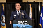 Air Force Gen. John E. Hyten, commander of U.S. Strategic Command, speaks at the 20th annual Space and Missile Defense Symposium.