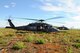 Two U.S. Air Force HH-60G Pave Hawk helicopters assigned to the 129th Rescue Wing in Moffet Air National Guard Base, Calif., wait for aircrew to board August 10, 2017, RED FLAG-Alaska 17-3, in the Joint Pacific Alaska Range Complex.