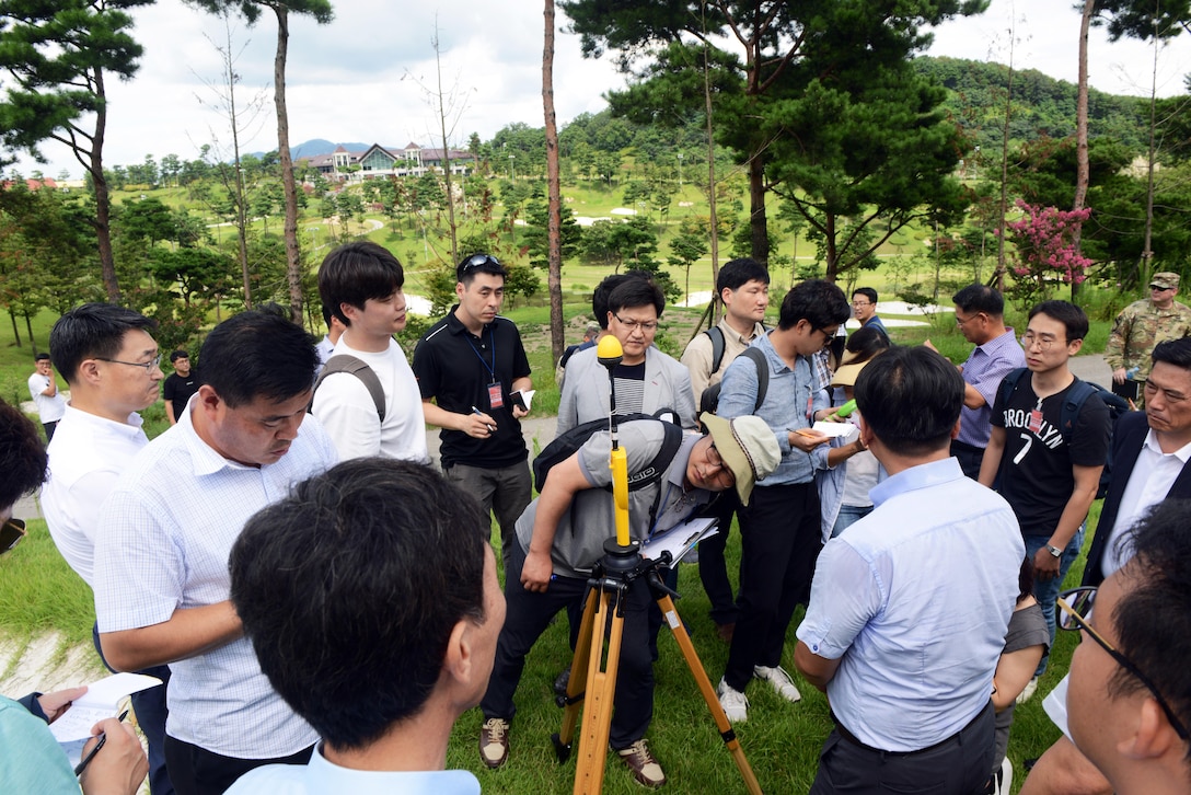 U.S. Forces Korea representatives and members of the Republic of Korea Ministry of Environment traveled to the Terminal High Altitude Area Defense (THAAD) location to conduct an environmental study at Seongju, Republic of Korea, Aug. 10, 2017.
The ROK and the U.S. continues to coordinate on all aspects of the deployment of the THAAD system to South Korea. This is being done in a transparent way and in compliance with ROK domestic law.