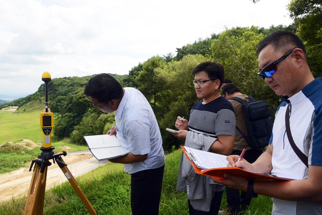 U.S. Forces Korea representatives and members of the Republic of Korea Ministry of Environment traveled to the Terminal High Altitude Area Defense (THAAD) location to conduct an environmental study at Seongju, Republic of Korea, Aug. 10, 2017.
The ROK and the U.S. continues to coordinate on all aspects of the deployment of the THAAD system to South Korea. This is being done in a transparent way and in compliance with ROK domestic law.