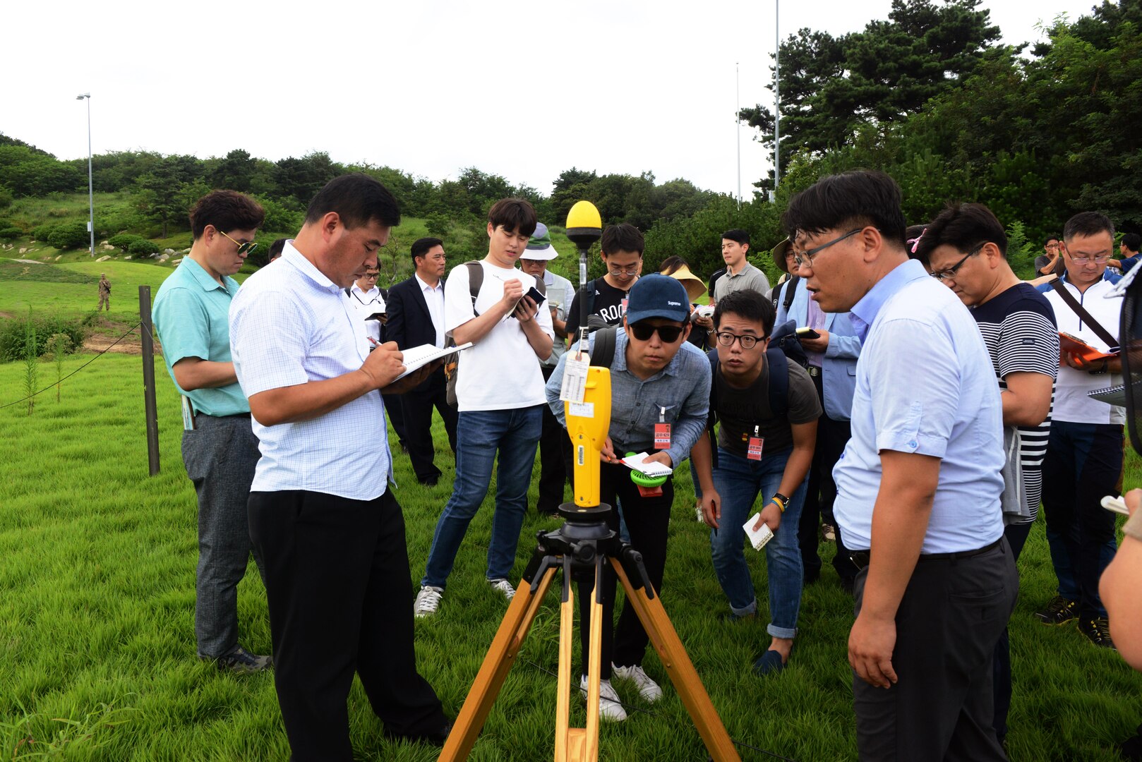 U.S. Forces Korea representatives and members of the Republic of Korea Ministry of Environment traveled to the Terminal High Altitude Area Defense (THAAD) location to conduct an environmental study at Seongju, Republic of Korea, Aug. 10, 2017.
The ROK and the U.S. continues to coordinate on all aspects of the deployment of the THAAD system to South Korea. This is being done in a transparent way and in compliance with ROK domestic law.