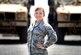 U.S. Air Force Senior Airman Jessica Ruiz, a fleet management and analysis journeyman assigned to the 407th Air Expeditionary Group, stands in front of two M-ATV (Mine Resistant, Ambush Protected, All-Terrain Vehicle) in Southwest Asia on Aug. 12, 2017. Ruiz ensures the safety and serviceability of 420 vehicles assigned to personnel from 407th AEG totaling over $52 million.(U.S. Air Force photo by Tech. Sgt. Andy M. Kin)