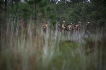 Pararescuemen from the 38th Rescue Squadron move a downed pilot during combat search and rescue training as part of Stealth Guardian, Aug. 10, 2017, in the Apalachicola National Forest, Fla.