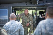 U.S. Army Reserve Soldiers from the 328th Combat Support Hospital (CSH) and 349th CSH practice hot-load litter techniques during Combat Support Training Exercise (CSTX) 86-17-02 at Fort McCoy, Wis., August 10, 2017. Hot-load litter techniques involve actual simulated casualties being carried on the litter. CSTX includes more than 12,000 service members from the Army, Navy, Air Force and Marine Corps as well as from six countries. CSTX is a large-scale training event where units experience tactical training scenarios specifically designed to replicate real-world missions. (U.S. Army Reserve photo by Spc. John Russell/Released)