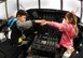Liam and Bristol, children of Staff Sgt. Wanytha Mountry, 302nd Operations Group, sit in the pilot and co-pilot seats in  a C-130 Hercules aircraft during the annual 302nd Airlift Wing Family Day Herc Adventure Tour, Aug. 5, 2017, Peterson Air Force Base, Colo. The Herc Adventure Tour offered family and friends of Reserve Citizen Airmen the opportunity to learn about the wing’s aeromedical evacuation mission, the survival gear flight crews use and C-130 Hercules aircraft capabilities. (U.S. Air Force photo/Staff Sgt. Amber Sorsek)