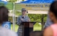 Maj. Jennifer Stewart, 11th Force Support Squadron operations officer, speaks to swim safety camp attendees.