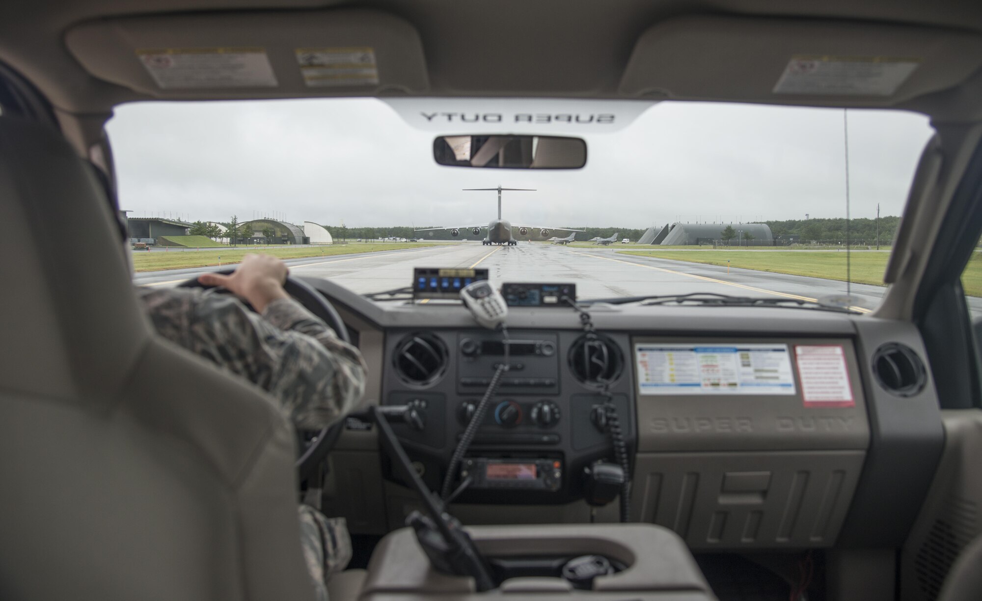 Taxiing on the runway