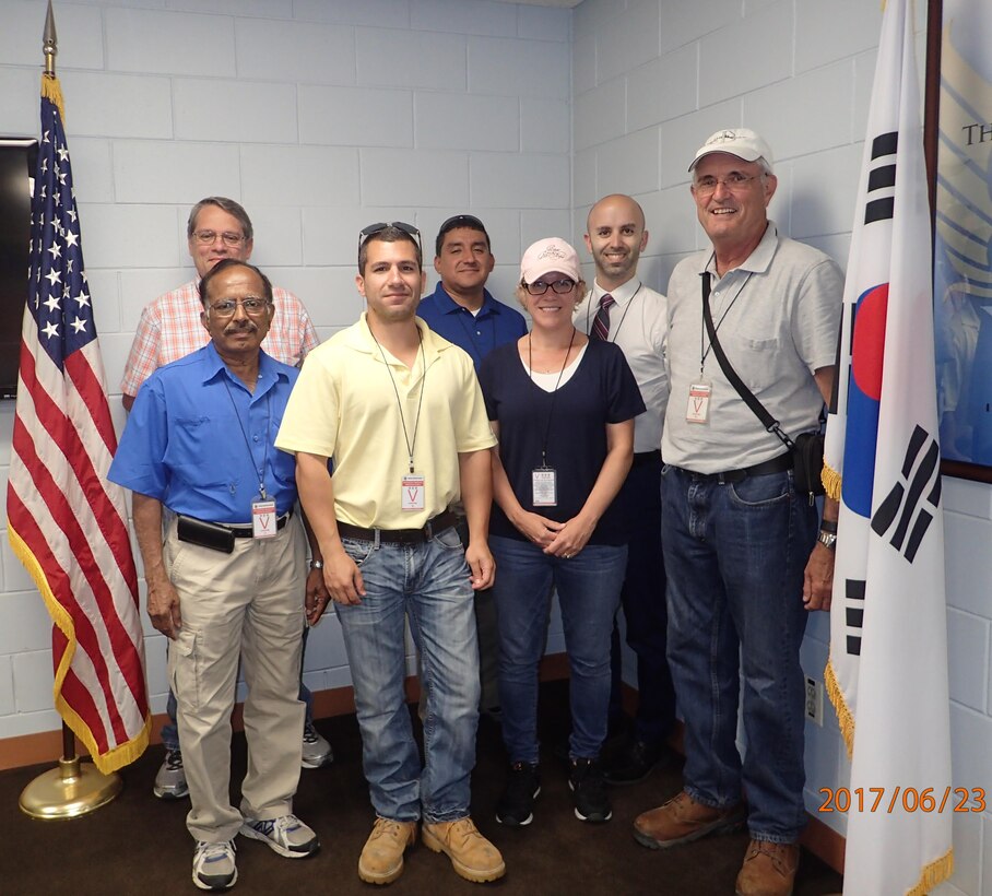 A team of engineers traveled to South Korea to perform Facility Condition Assessments on several federal properties. Team Members included Ronny Price (Fort Worth District), Subra Kunapuli (Tulsa District), Dave Mastriano (Buffalo District), Freddy Bilbaolavieja (NY District), Rebekah Luan (Fort Worth District), Jonathan Celone (Team Lead, Fort Worth District) and Bob Simmington (Buffalo District).