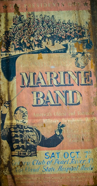 In Fall 2016, Steven Kaplan of New City, N.Y., contacted the Marine Band about donating a tour poster. The poster, which he found in an attic, was from the Oct. 7, 1961, tour concert in the neighboring town of Pearl River, N.Y.