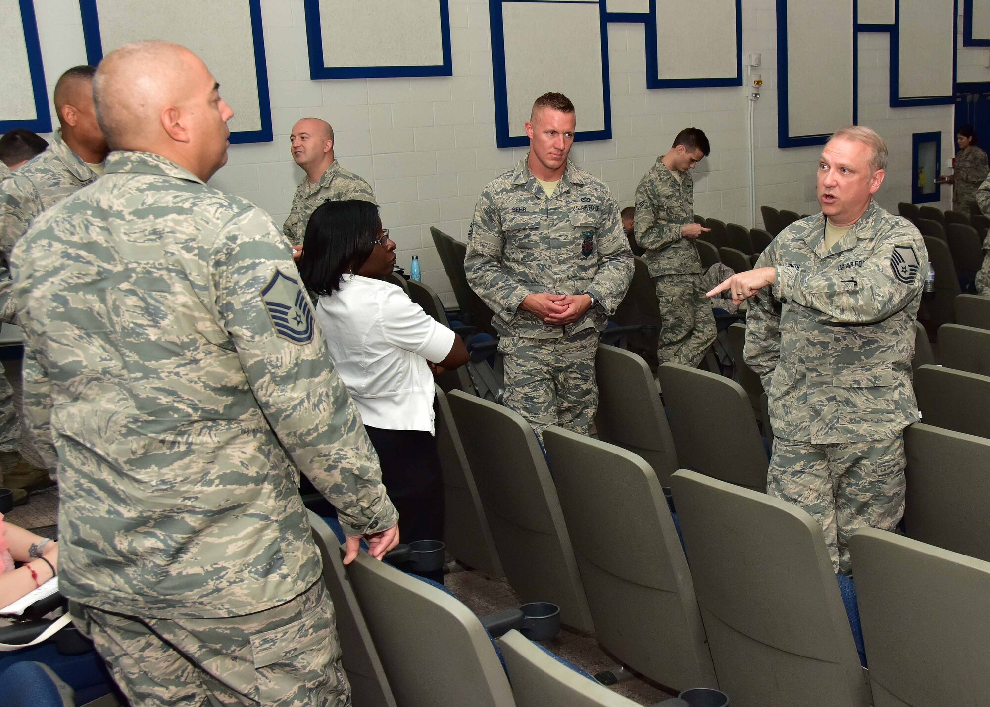LUKE AIR FORCE BASE, Ariz.-944th Fighter Wing Reserve Citizen Airmen prepared for upcoming deployments later this year by attending a deployment brief August 6 at the base theater.

Over 120 Airmen and their family members attended the brief to become familiar with benefits and resources available to them before, during, and after the deployment.
During the event, resource advisors were available to answer questions during breaks and offered material to educate the service members.

The event was organized by the 944 FW Airman and Family Readiness office. For more information please contact 944 FW A&FR at 623-856-8324.