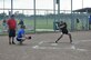 Manny Sandoval, with the A VQ-7 Rough Necks, sets his sights on the ball Aug. 8 as his team battled back through the losers bracket to win the 2017 Rec League softball championship on base.