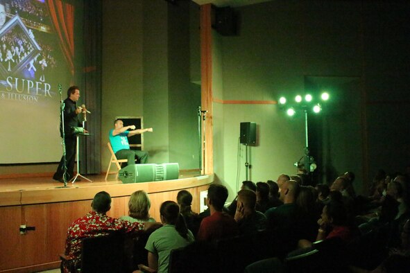 Mike Super, a nationally recognized magician and illusionist, performs a magic trick as part of his show