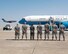 Leadership from the 60th Air Mobility Wing at Travis Air Force Base, Calif., wait for the aircraft carrying Marine Corps Gen. Joseph F. Dunford Jr., Chairman of the Joint Chiefs of Staff, to depart, Aug. 10, 2017. Dunford stopped at Travis for a gas and go. (U.S. Air Force photo by Louis Briscese)