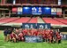 Participants and facilitators of the Arizona Cardinals in partnership with USAA “boot camp” event pose for a photo August 14 after completing the physical portion of the event at the University of Phoenix stadium in Glendale, Ariz. (U.S. Air Force photo by Tech. Sgt. Louis Vega Jr.)