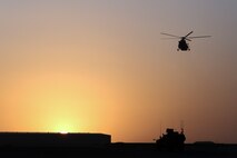 An Afghan Air Force Mi-17 Helicopter prepares to land at Camp Shorabak, Afghanistan during casualty evacuation training Aug. 14, 2017. More than 30 Afghan National Army soldiers with 215th Corps rehearsed and refined their CASEVAC process in preparation for future real-world missions. Quickening the CASEVAC process greatly enhances the survivability and recovery rates for wounded personnel. (U.S. Marine Corps photo by Sgt. Lucas Hopkins)