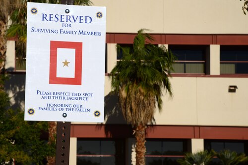 A reserved parking space for Gold Star Families was recently unveiled in front of the medical clinic on Edwards Air Force Base. The reserved space is part of an Air Force initiative to recognize and honor Gold Star families. (U.S. Air Force photo by Christopher Ball)