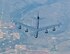 A B-52 Stratofortress from Barksdale Air Force Base, La., breaks away after being refueled by a McConnell KC-135 Stratotanker, Aug. 17, 2017.