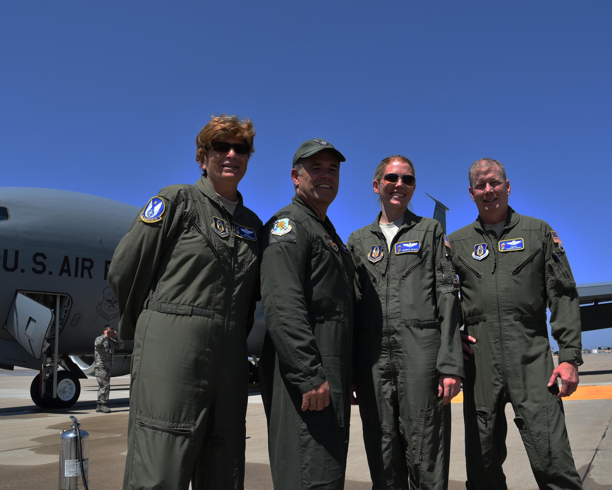 Col. Mark S. Larson, 931st Air Refueling Wing commander flew his fini-flight, Aug. 17, 2017.  Fini-Flights are the last flight a pilot has before retirement or before a commander is assigned elsewhere.